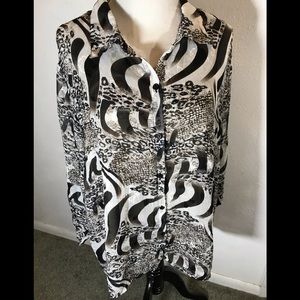 Christopher & Banks Animal Print Top, XL